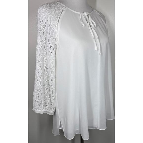 Haute Hippie Tribe, Peasant Blouse, NWOT, White, Medium, Chiffon - Picture 3 of 6